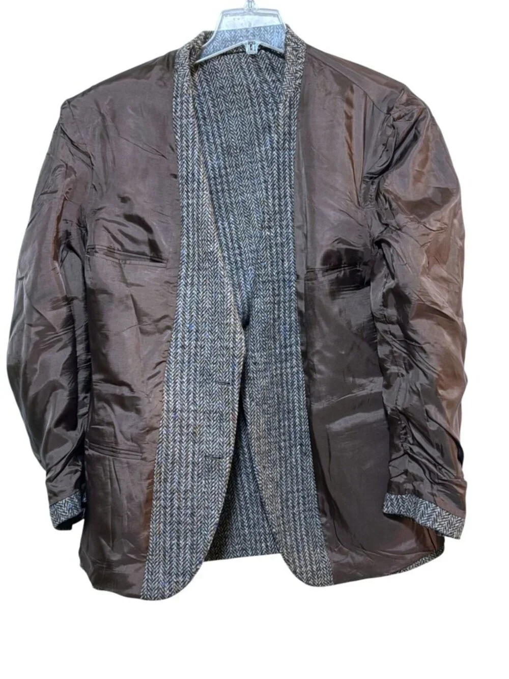 Vintage Triona Jacket 44R Blazer Sport Coat Tweed Herringbone Ireland 100% Wool